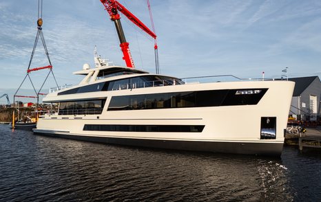 Superyacht Jangada docked 