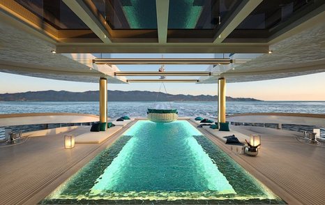 Rendering of Superyacht Project Galileo swimming pool