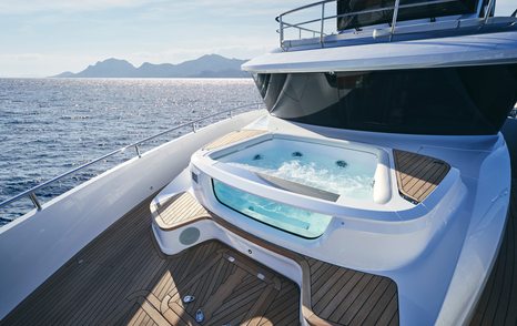 The Princess X80 motor yacht foredeck jacuzzi
