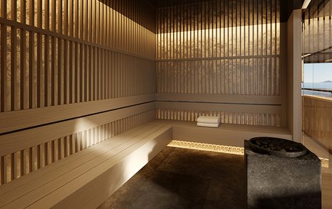 Rendering of Superyacht Project Ananda sauna room 