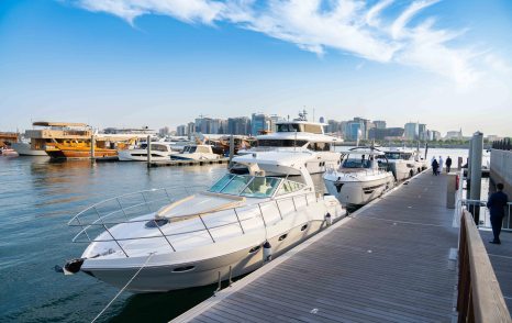 Motor yachts berthed in Qatar