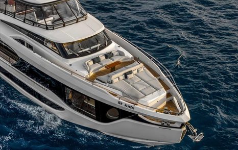 Azimut motor yacht St Jude foredeck lounge with sun pads 