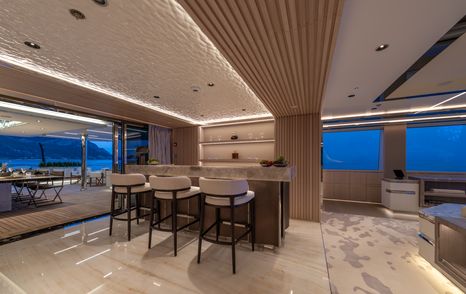 Bilgin 263 Superyacht Al Reem owner's deck interior with bar area