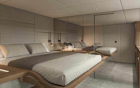 Rendering of Sunreef 88 Ultima catamaran guest cabin