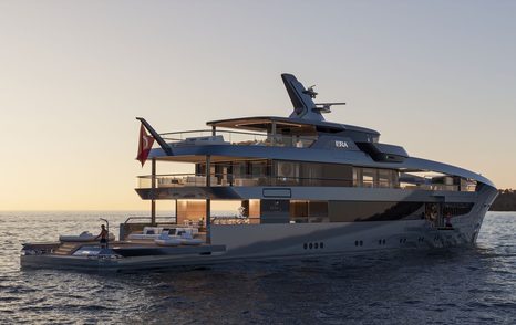  RMK Yachts superyacht Arcane Era stern view of beach club 