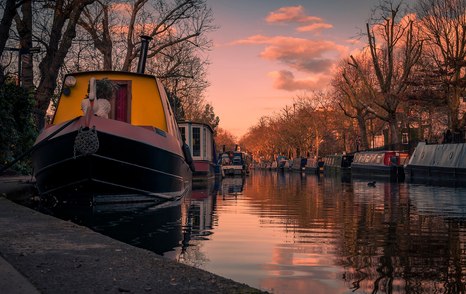 Canal at sunset