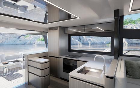 Rendering of the Pearl 63's kitchenette