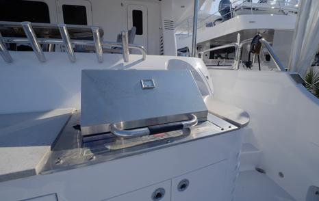Nordhavn 75 EYF cockpit grill and outdoor food preparation station for extended cruising