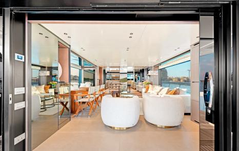 Sanlorenzo motor yacht North main saloon lounge and dining area 