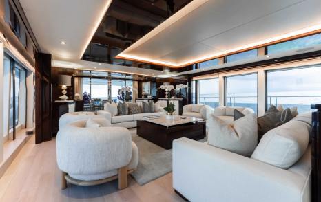 Sunseeker motor yacht Captain Morgan III main saloon lounge 