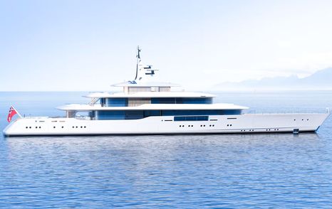 Rendering of superyacht Project Solent at anchor 