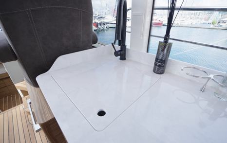 Marex-390-Review-saloon-sink-and-galley-top