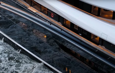 Close up of Superyacht Breakthrough superstructure
