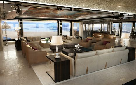 Rendering of Superyacht Kismet main salon 