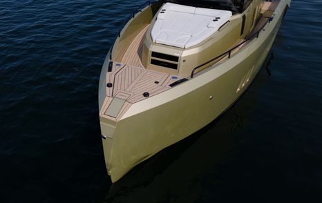 XO Boats-EXPLR-44-Review-foredeck-drone