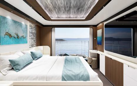 Rendering of GX42 Superyacht cabin 