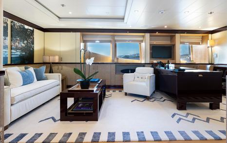 Superyacht Were Dreams master cabin private office