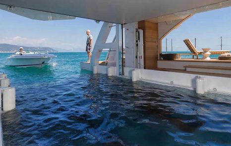 Superyacht Oceanbird's float in garage 