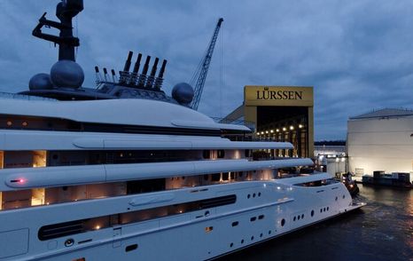 Lurssen's superyacht BLUE being launched