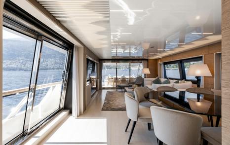 Ferretti yacht Alegria II main saloon dining area 