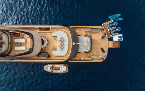  Admiral superyacht RAJA² beach club aerial view 