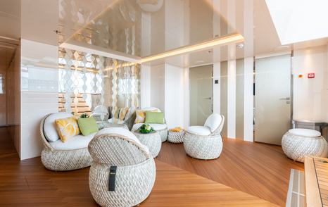 Superyacht Moonstone's interior seating