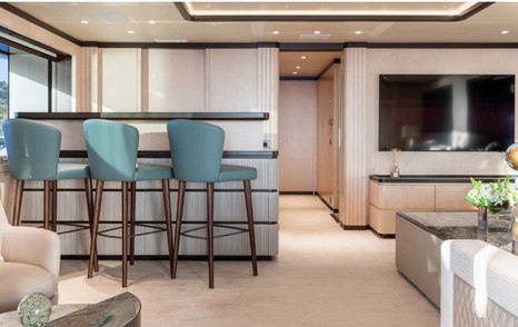 Superyacht Mine Games' saloon bar area