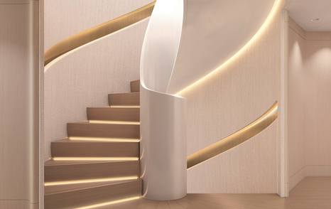 Rendering of superyacht Amels 6007's staircase