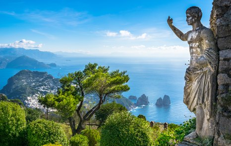 view of Capri island from Mount Solaro