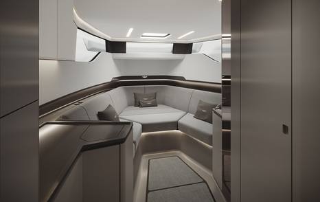 Rendering of Sialia 45 Sport boat cabin 