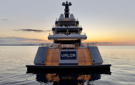  Feadship superyacht Valor at anchor stern view 