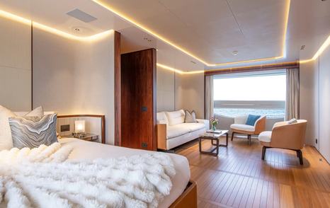 Superyacht Tosun master cabin seperate seating area