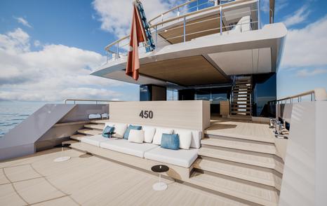 Rendering of Tankoa T450 superyacht stern and beach club 