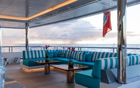 Superyacht Asia's main decks U-shaped aft seating