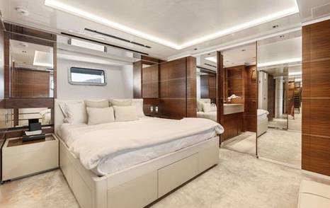 Superyacht Lady A for Sale VIP cabin with tall headroom and central berth