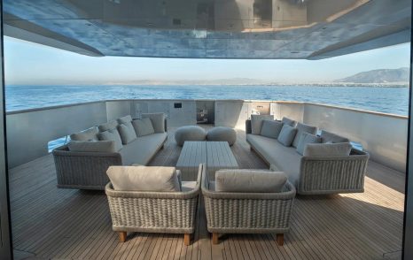  Baglietto superyacht Tin Tin aft deck lounge area