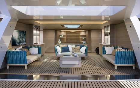 CGi of beach club on Baglietto superyacht