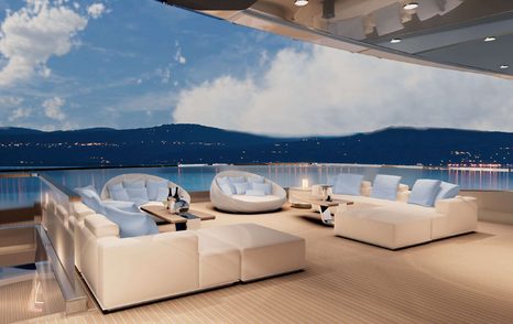 While seated on the upper deck, guests can enjoy panoramic sea views