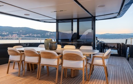 ISA yacht Fast Naan sundeck dining area 