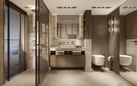 Sirena 118 superyacht en suite with marble interior 