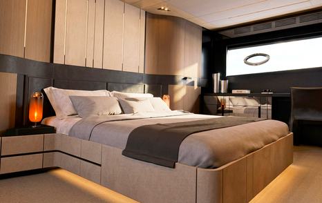 Rendering of Pershing GTX90 motor yacht cabin