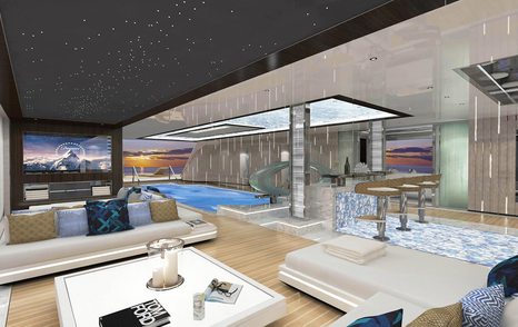 Rendering of superyacht Al Reem's wellness room