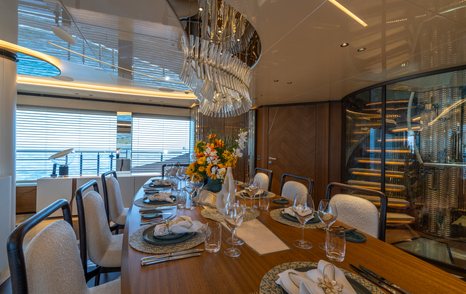 Superyacht Eternal Spark main saloon dining area 