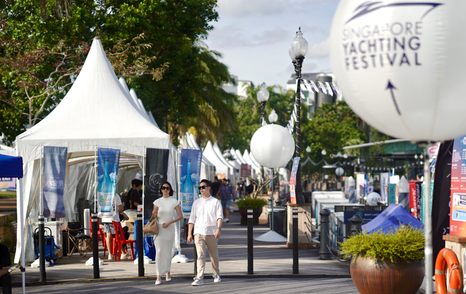 Exhibitor tents at Singapore Yachting Festival