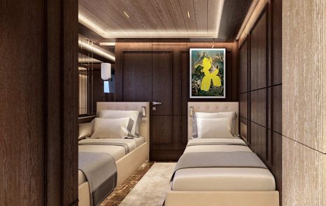 Twin berths in cabin onboard superyacht RAJA²