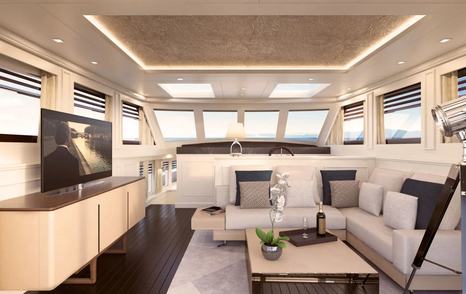 Rendering of superyacht Vero saloon