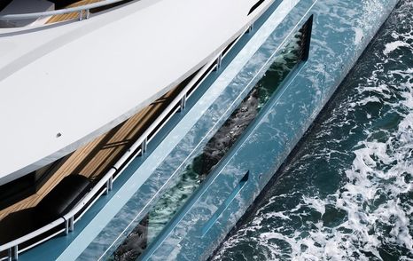 Amels superyacht Netto II glazing close up 