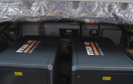 Twin Mase marine generators installed in the engine room of the Manda S07 Berlinetta