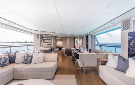 Motor yacht Gemini main saloon lounge area