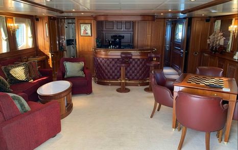 Superyacht Dream On II sky lounge with bar